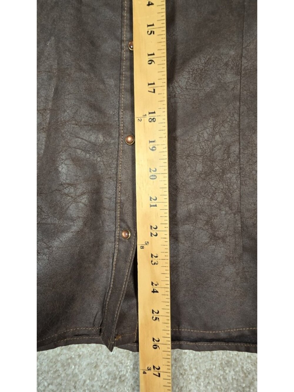 Legacy Falls Faux Leather Pearl Snap Shirt Shacket Rodeo Cowgirl Western Women L - Picture 7 of 13